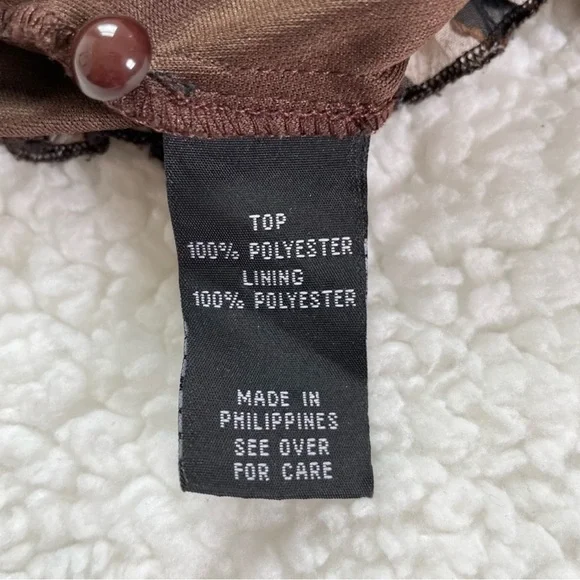 Leopard Print Ruffle Sheer Blouse Sleeveless High Neck Bow Animal Print — Size S - Picture 12 of 14